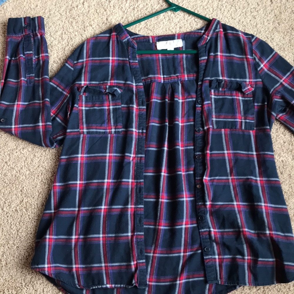 Navy/red flannel